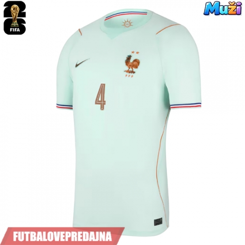 Lacne Muži Futbalové dres Francúzsko Dayot Upamecano #4 MS 2026 Krátky Rukáv - Preč